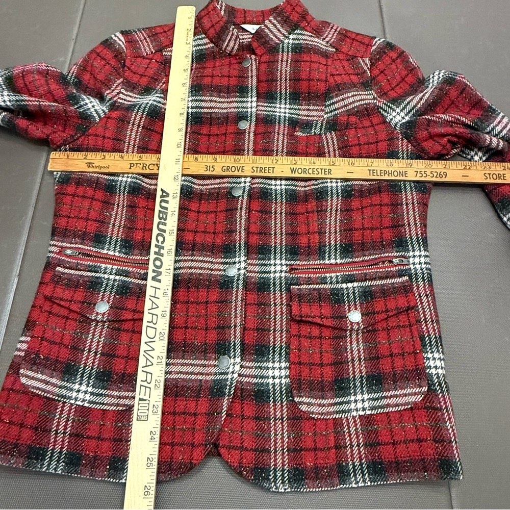 L.L. Bean Stonington Jacket‎ Wool Silk Plaid Elbow Patches Equestrian Tweed M - Picture 9 of 11